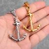 Golden Color Anchor Men Necklaces Pendants Chain Punk for Boyfriend Male Stainless Steel Jewelry Creative Gift Wholesale