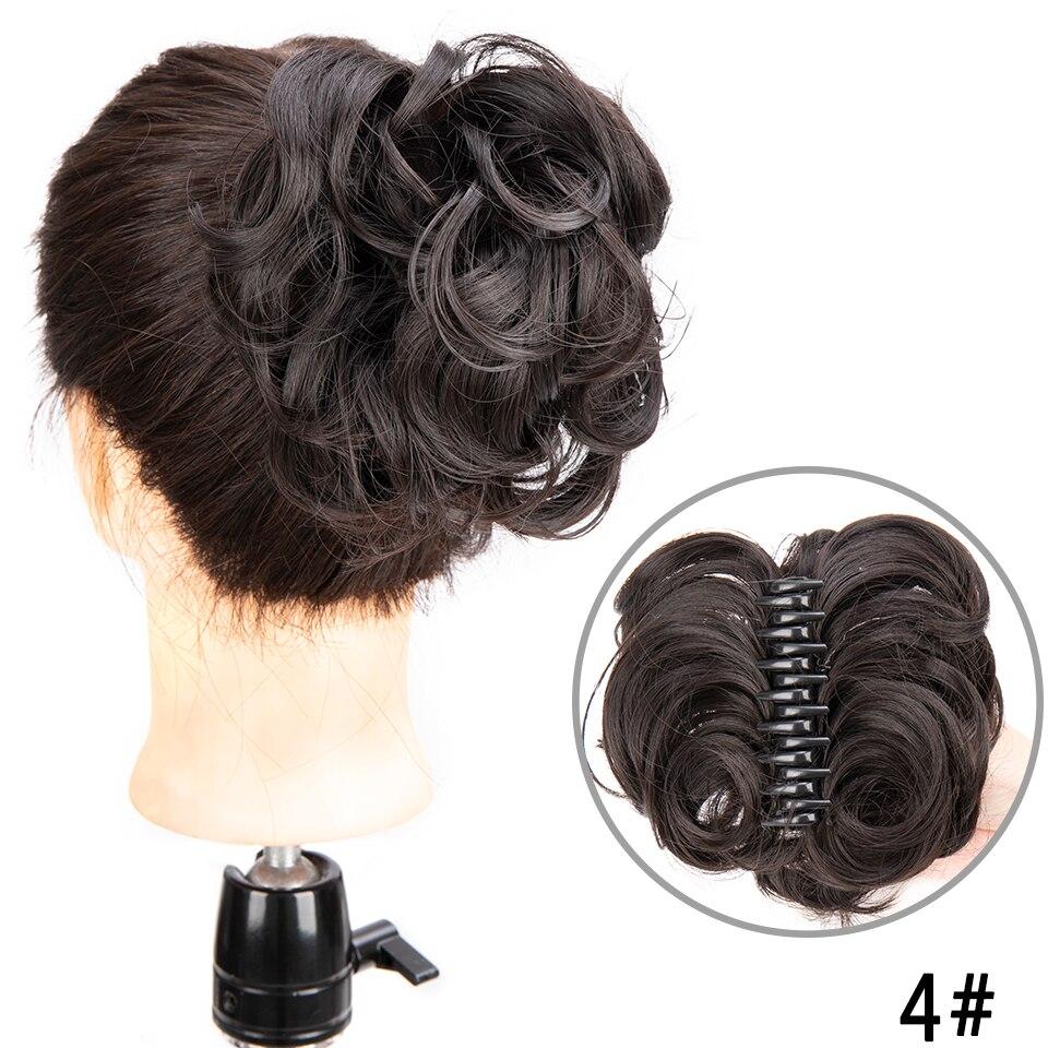 LUPU Синтетический вьющийся шиньон, пончик для волос, булочка, подушечка для наращивания волос, черный, коричневый, прическа, шиньон с когтями, грязные булочки для женщин