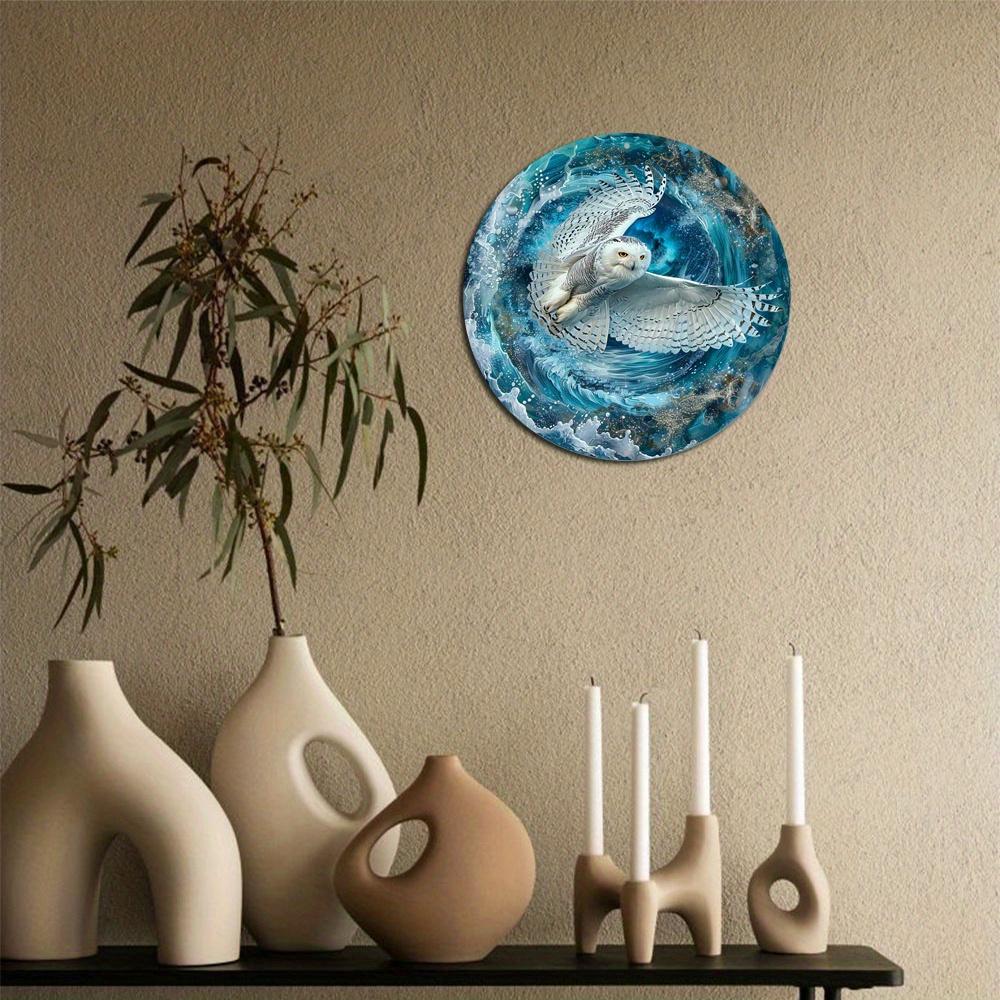 Тематический знак «Снежная сова», круглый деревянный декоративный знак для дома, настенное украшение, праздничный подарок, идеальный подарок на День матери