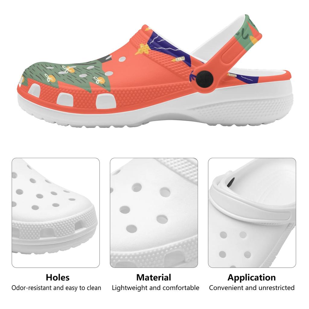 Fun Printed EVA Garden Shoes Women Men Breathable Ventilated Slip On Garden Yard Home Bathroom Casual Walking Daily Shoes Home Use