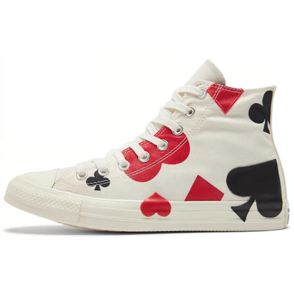 Converse Chuck Taylor All Star High Deck of Card Unisex Sneakers White Egret Black 165669C