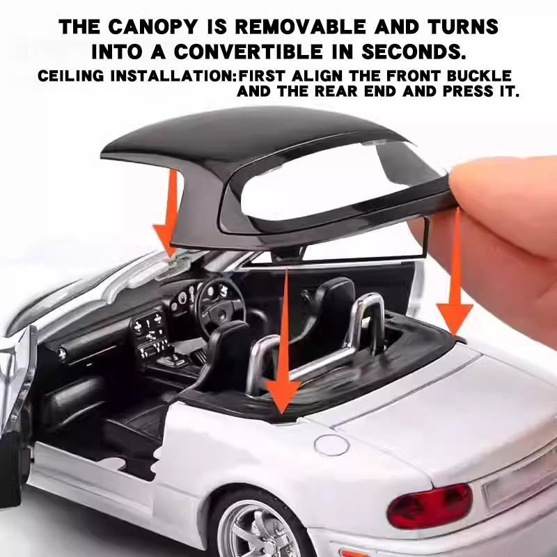 Новый 1:32 Mazda MX5 MX-5 Суперкар Металлический сплав Литые игрушки Модель автомобиля Коллекционные предметы Подарок на день рождения Звук и свет Детские игрушки Хобби