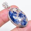 Natural Sodalite Gemstone 925 Sterling Silver Jewelry Pendant 1.85" e0O34