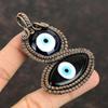 Черный и синий цвет кулон от сглаза медная проволока обернутая ювелирные изделия кулон от сглаза драгоценный камень кулон ручной работы из меди проволочная обертка кулон для подарка