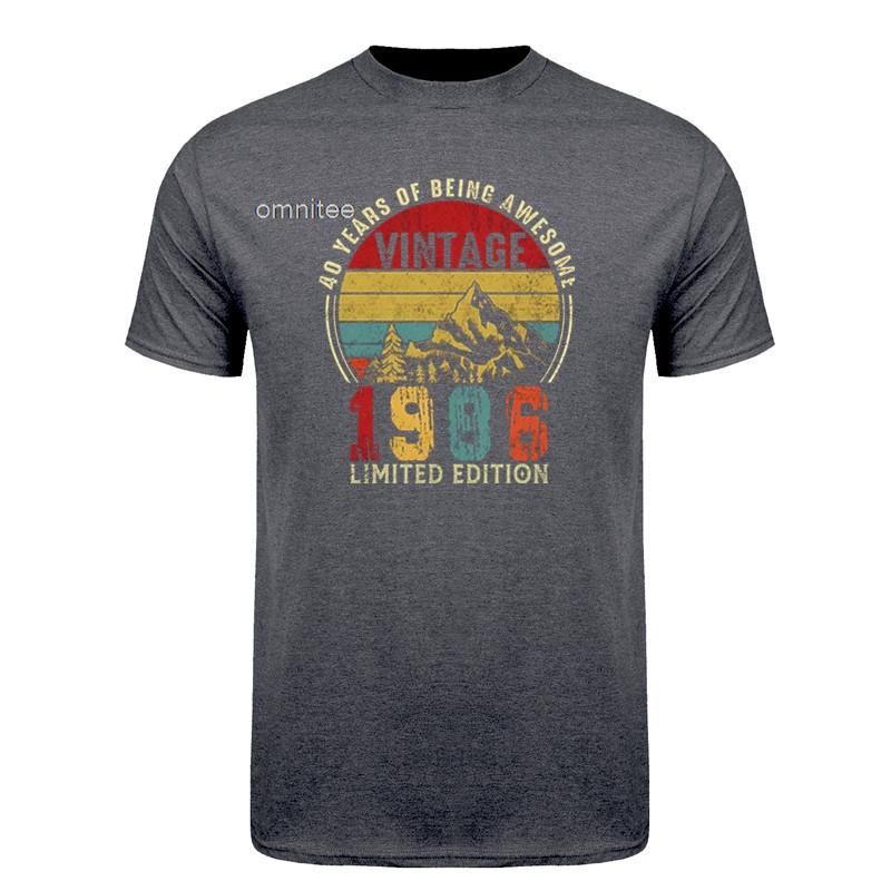 40 Years Old Vintage Born In 1986 T Shirt Unisex Streetwear Tee Funny Birthday Gift Shirt Short Sleeve Unisex Loose Clothing HJ011
