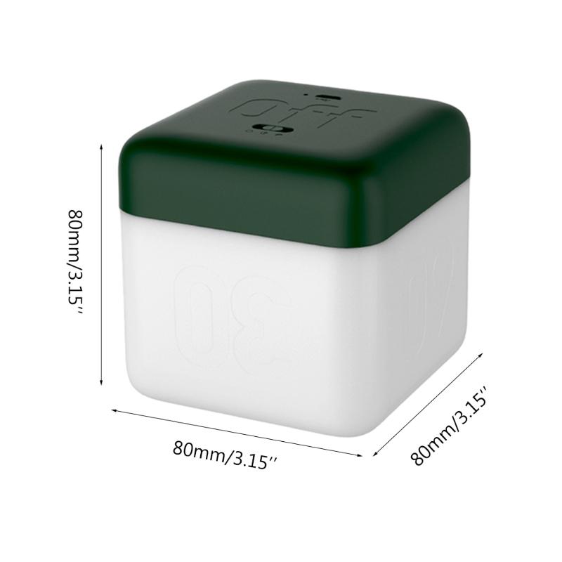 Светодиодный ночник с таймером, USB-перезаряжаемый, квадратный, с перекидным переключателем, регулируемой яркостью, прикроватная настольная лампа с таймером 5/15/30/60 минут