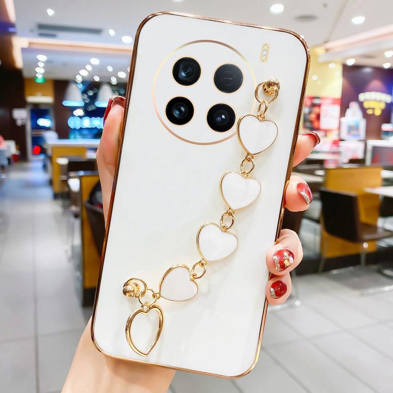 Чехол с ремешком на запястье для VIVO X100 Ultra X100S Pro X90 Pro + VIVO V30 Pro V29 V29E V27 V25 Pro, мягкий чехол-браслет