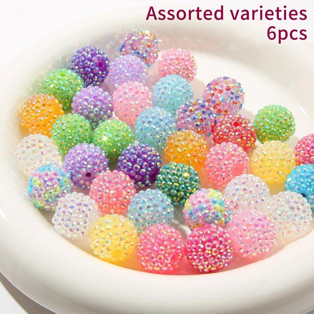 6/12 штук разноцветных круглых бусин из смоляного материала в виде диско-шара своими руками, браслет, ожерелье, серьги, брелок, браслет на лодыжку