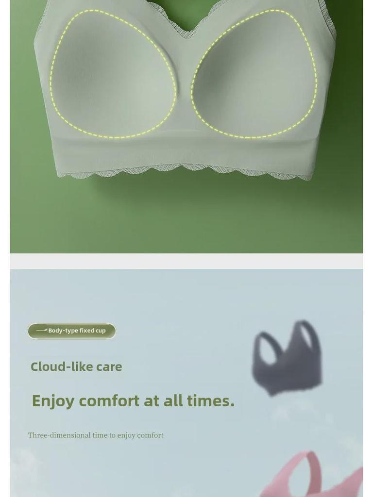 Women's Large Size Wireless Sports Bra: Minimizes Bust, Smooths Sides, Fixed One-Cup Vest Design