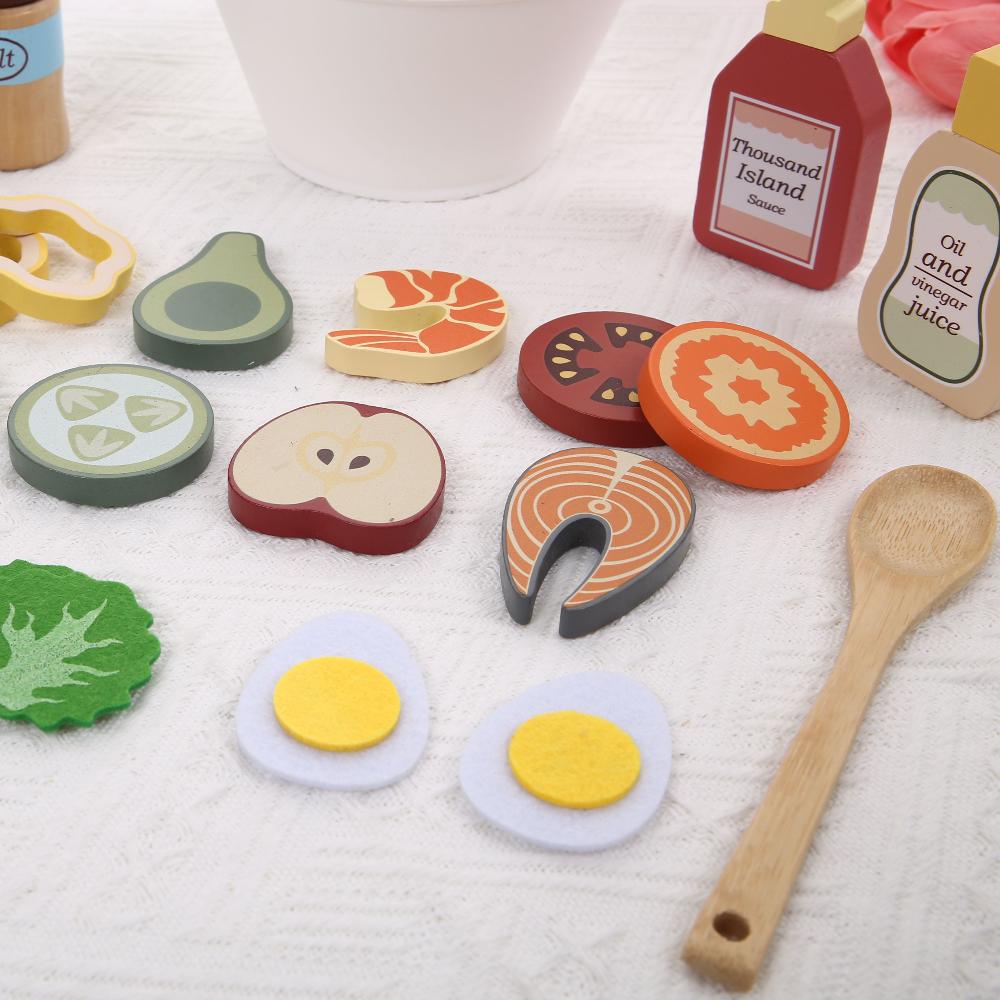 Кухня Игрушки для ролевых игр Симуляция Продукты Аксессуары Пицца Салат Десерт Набор Образовательная игрушка для малышей 3+