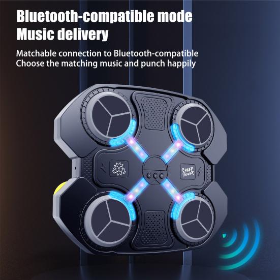 Музыкальный боксерский тренажер с перчатками Настенный Bluetooth-совместимый электронный смарт-светодиодный боксерский тренировочный мишень для бокса Домашнее оборудование для тренировок