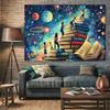 Climbing Books Party Banner, Dream Design Polyester Backdrop for Home Wall Decor