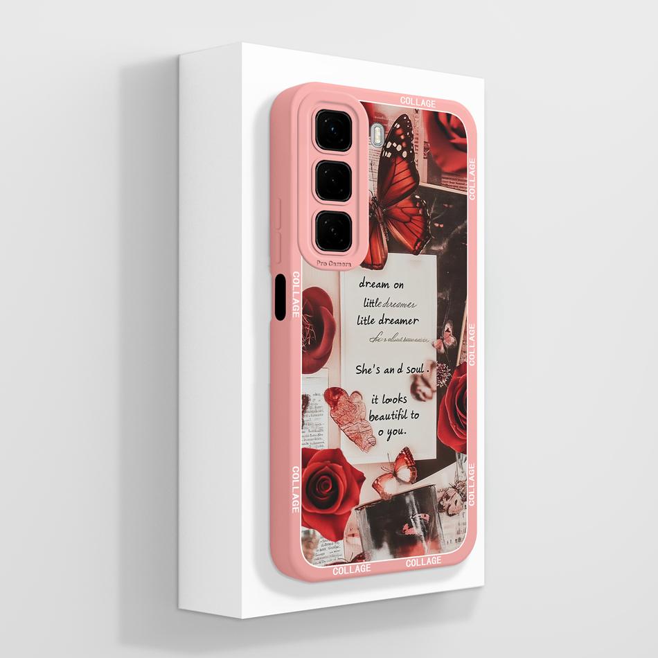 Чехол для Infinix Hot 50 Pro Plus 50i Милый Мультяшный Мягкий Жидкий Силикон Защита Камеры Чехол для Infinix Hot 50Pro+ 50 i