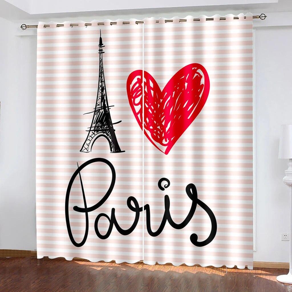 Beautiful Scenery 3D Printing Curtains Circular Flower Type Bedroom Living Room Shading Metal Eyelet Curtains