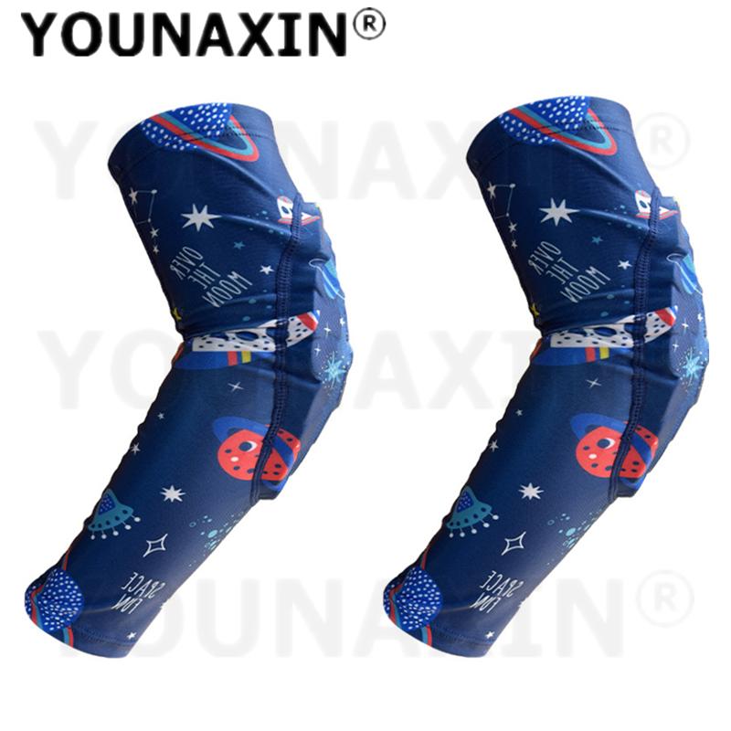 1 пара унисекс для девочек для бега баскетбольный рукав-защита для рук детский футбольный бейсбольный для мальчиков для велоспорта спортивная поддержка налокотник