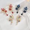 Micro-Inlaid Zircon Colored Flower Drop Earrings Earrings Are Fashionable, Light Luxury, Heavy Work, Delicate Drop Earrings