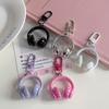 5Pcs Acrylic Headset Shape Keychain Funny Car Key Ring Creative Earphone Shape Pendant  Key Decor