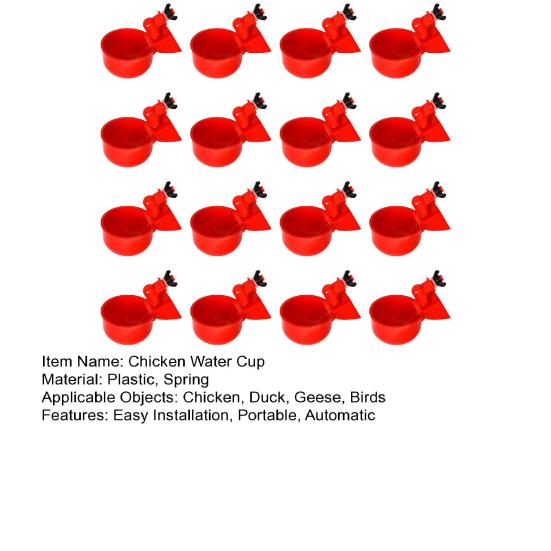 16 шт. Автоматическая пластиковая система поения куриц, поилка для курицы, чашка для поения птицы, для курицы, утки, гуся, индейки