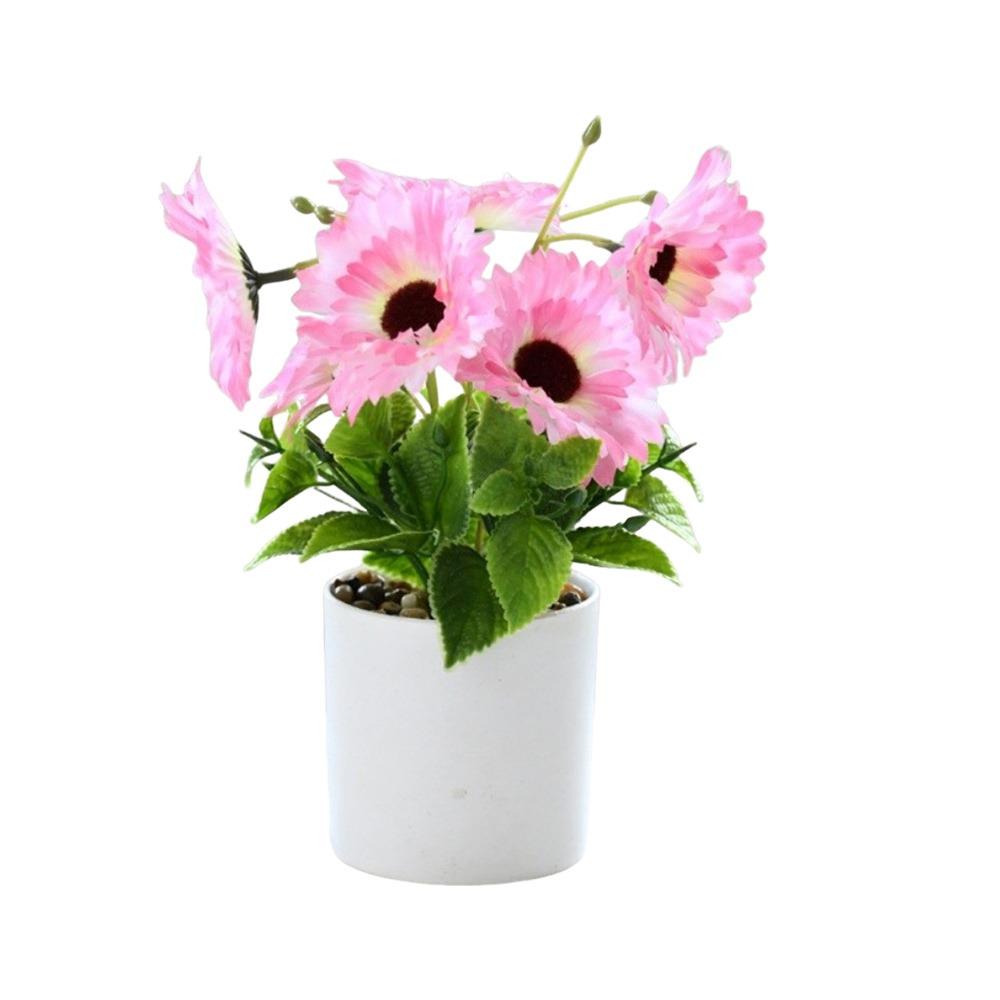 Sunflower Plant Simulation Bonsai Placement Fake Plant Flowerpotted Artificial Flower Party Decor