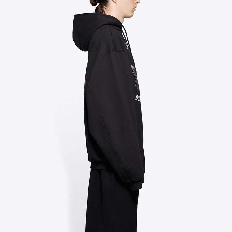 Balenciaga Толстовка Свободный крой Мужская Черная 641679TJV791000