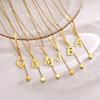 Gold Color Women Choker Stainless Steel A-Z Letter Clavicle Chain  Birthday Gift