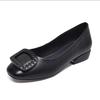 Soft Pu Leather Women's Low Heel Shoes Shallow Mouth All-match Comfortable Pumps Thick Heels Ladies Work Small Leather Shoes
