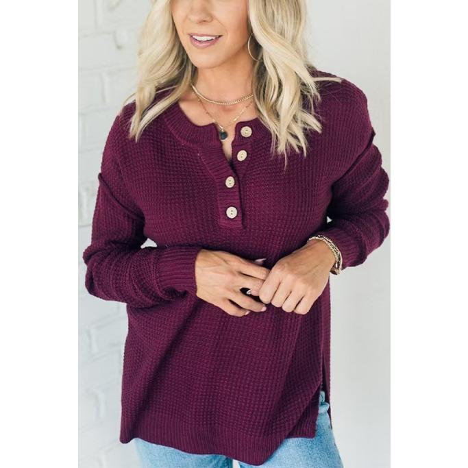 Осенне-зимний женский свободный повседневный свитер с полуворотником - модный и универсальный свитер с длинными рукавами