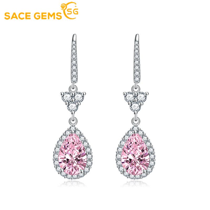 Sace Gems Classic Copper Alloy Zircon Earrings Ladies Jewelry Wedding Promise Party Gift