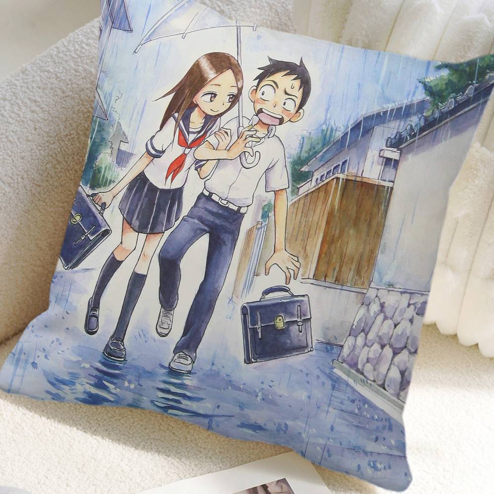Дразнящая Мастер Такаги-сан Аниме Наволочка Квадратная Подушка Спальня Диван Отдых Подушка для Комфорта Автомобиль Домашний Декор