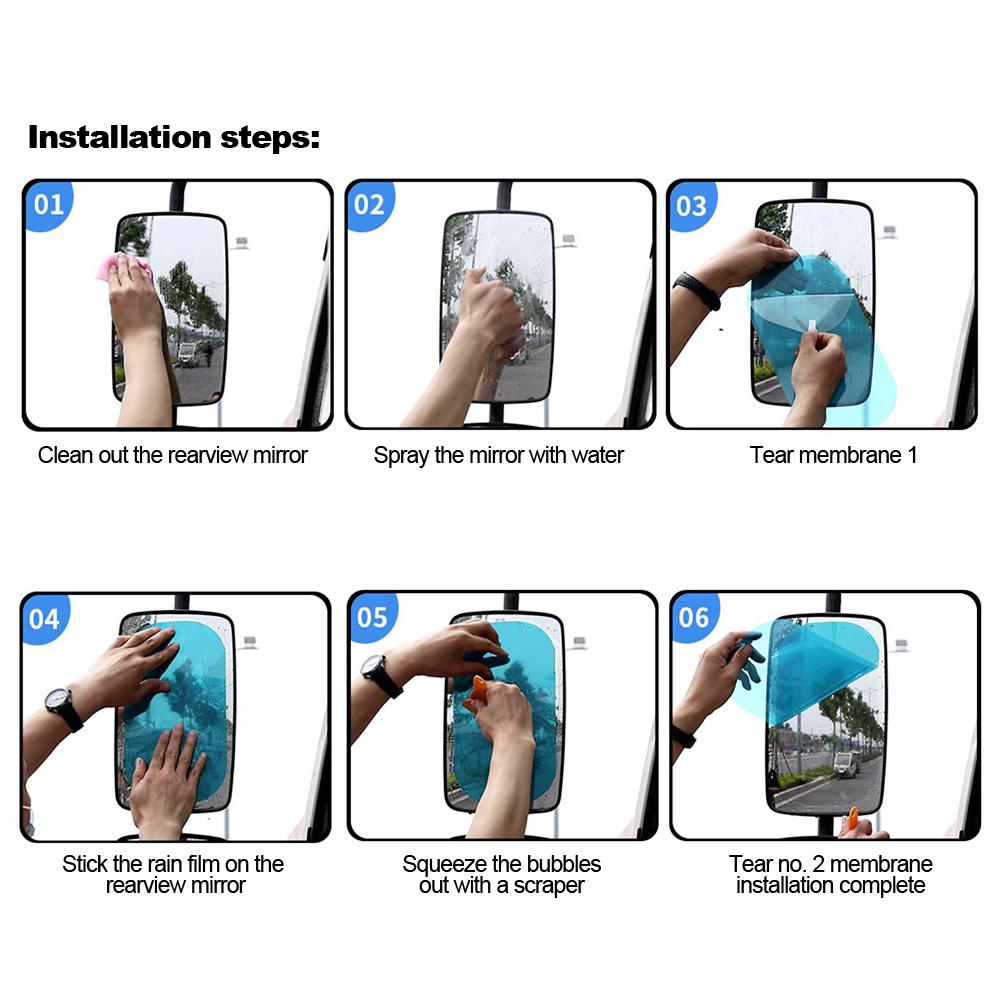 2 шт. 35x16 см Автомобильная непромокаемая пленка для зеркала заднего вида, водонепроницаемая защита от дождя, антибликовая оконная стеклянная пленка, безопасная вождение