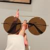 Винтажные круглые солнцезащитные очки для мужчин Новинка в моде Двойная переносица Зеркальные линзы Женские Модные Ретро Дизайнерские Солнцезащитные очки