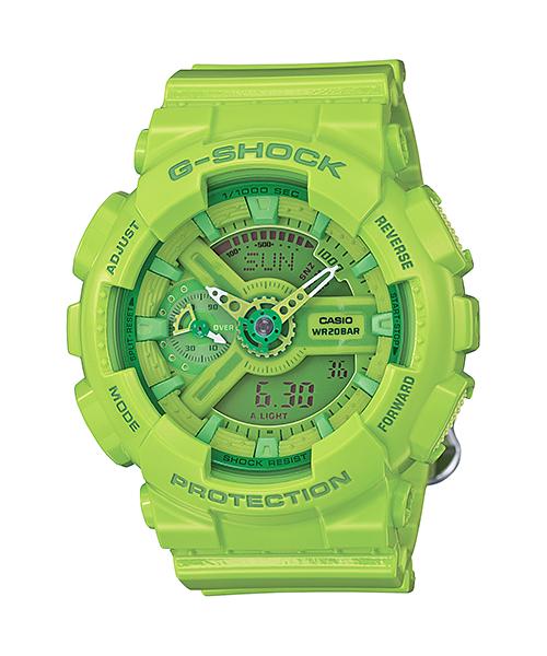 Casio Мужские кварцевые часы с цифровым дисплеем, водонепроницаемые до 200 м, ударопрочные, из смолы, GMA-S110CC-3A
