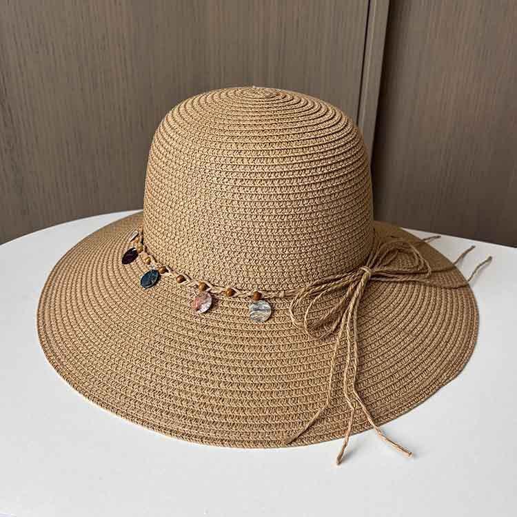 New Colorful Shell Decoration Seaside Vacation Straw Hat Ethnic Style Sun Protection Beach Hat Women's Summer Fashion Sun Hat
