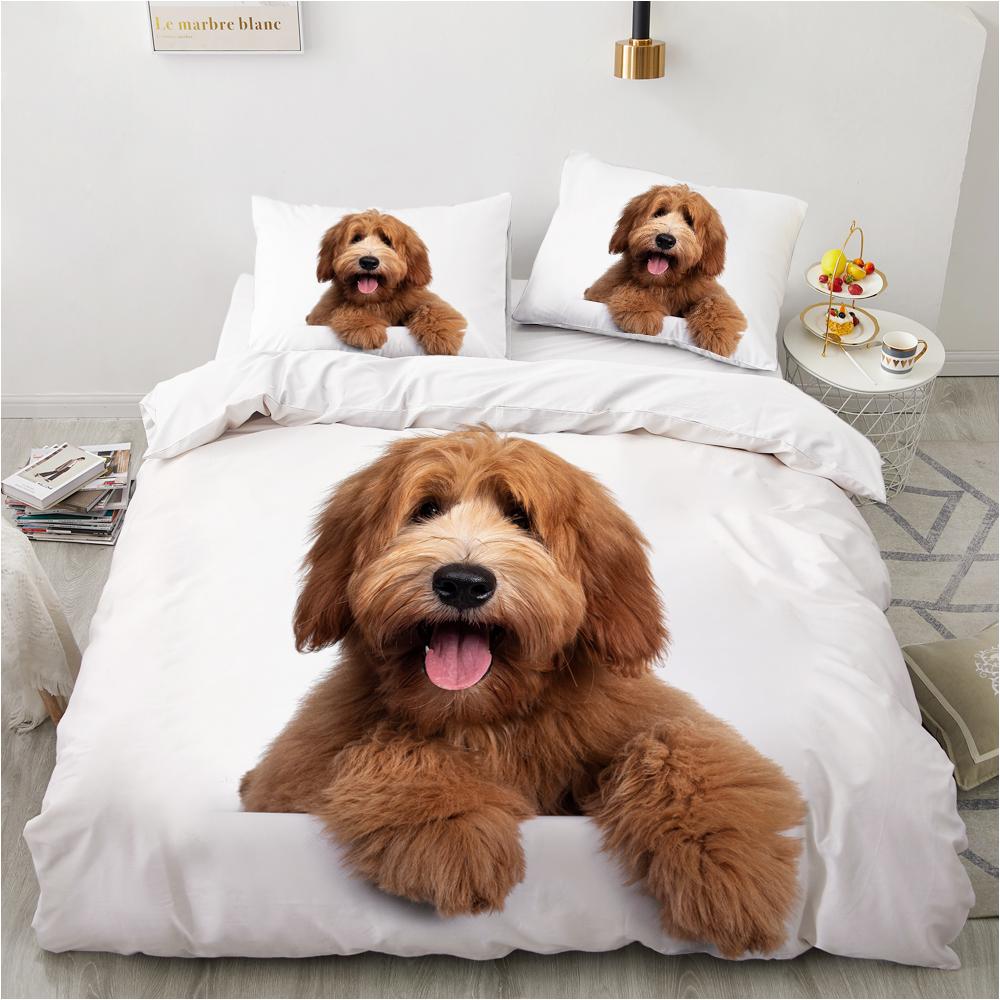 Dog Duvet Cover Set Double Queen King Size Bedding Set Black And White Border Shepherd Soft Comfortable 2/3pcs Twin Quilt Cover