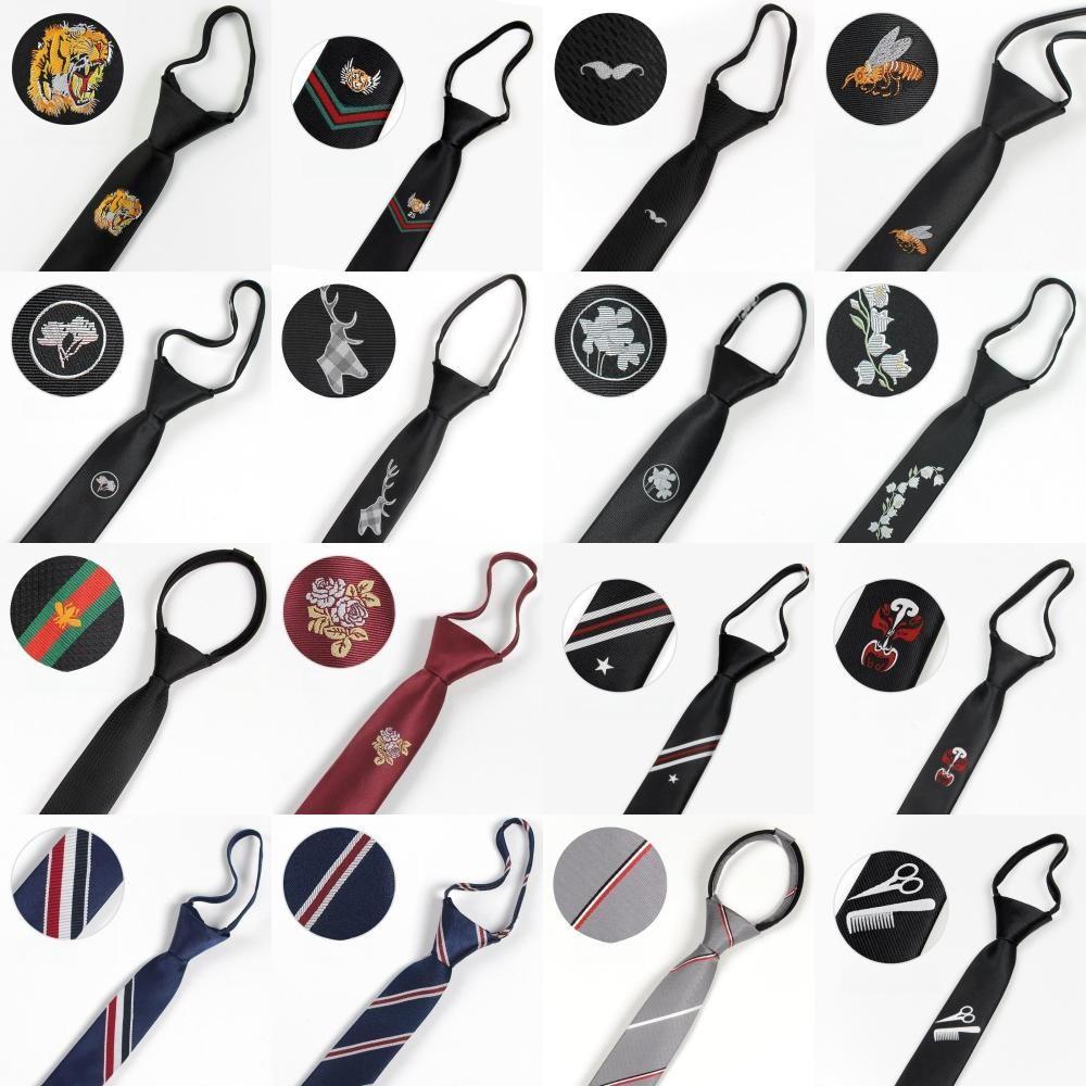 Вышитый галстук с тигром для детей из полосатой шерсти для школы или повседневной носки