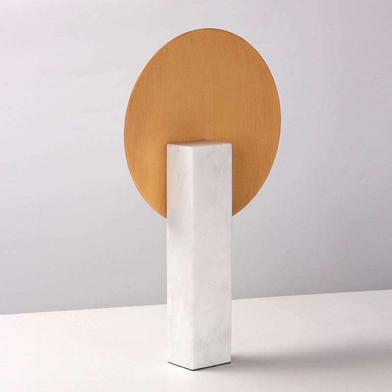 Light Luxury Style High-end Marble Geometric Ornaments Abstract Art Home Living Room TV Cabinet Entrance Hall Metal Decorations