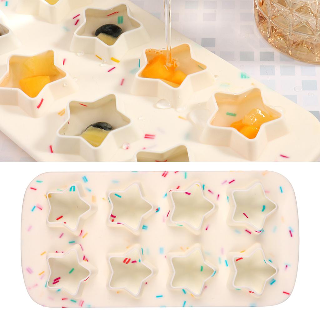 Star Shaped Ice Cube Mold Silicone 3D 5 Star Ice Cube Maker for Party Summer Candy Colours