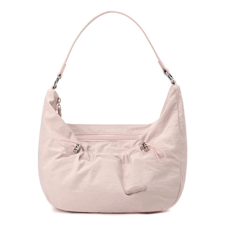 Retro Literary and Artistic Lazy Wind Lady Pleated Drawstring Casual Shoulder Bag Dumpling Bag