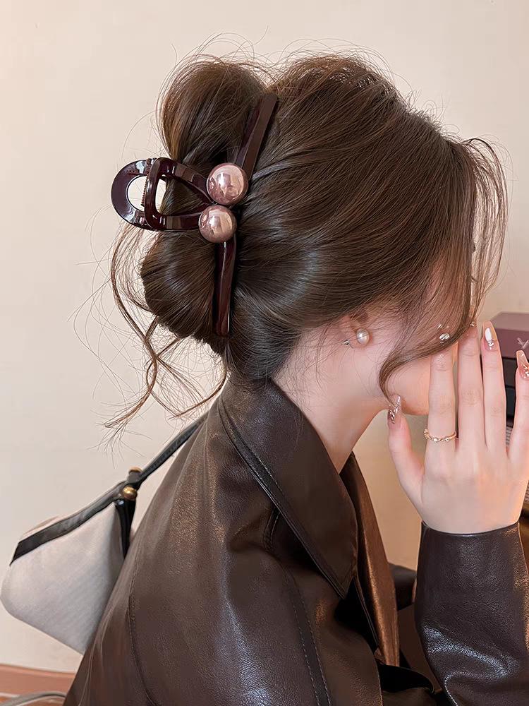 Корейская ретро большая заколка-краб для густых волос - Заколка-краб для волос высокого класса для прически пучок 2025