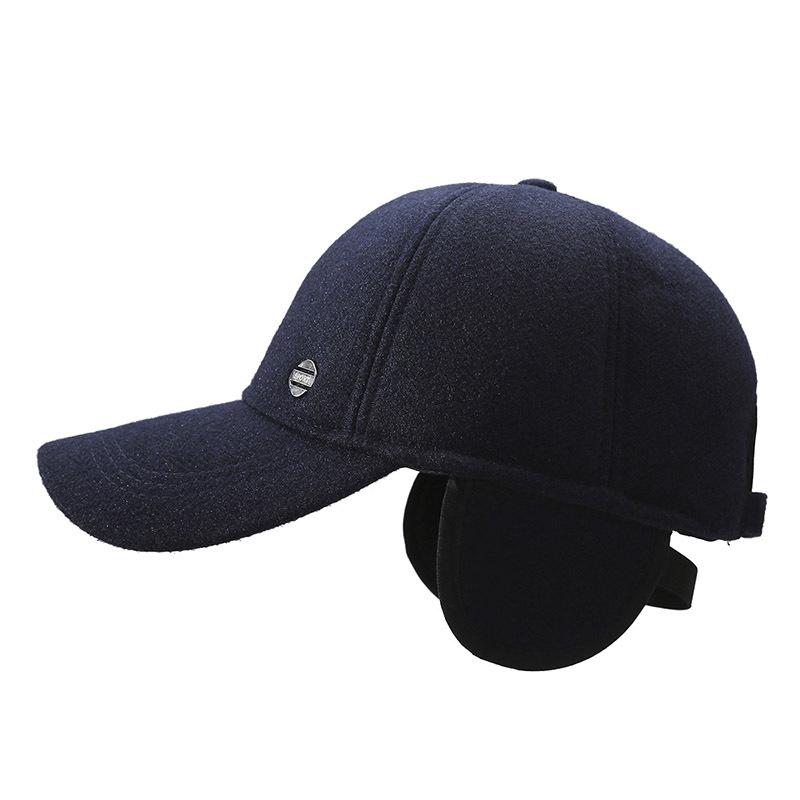 Бейсболка для мужчин среднего и пожилого возраста, теплая кепка для защиты ушей на осень и зиму, бархатная толстая кепка для пожилых людей, шерстяная кепка с козырьком