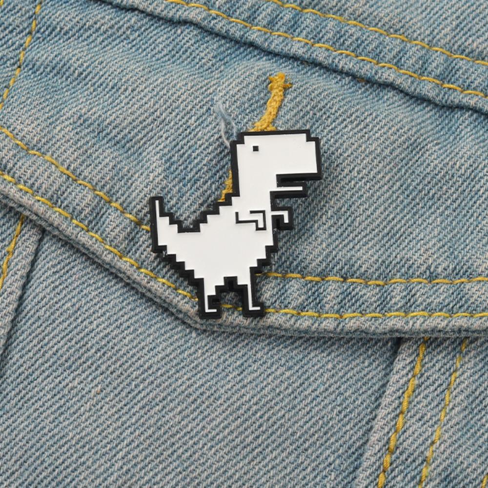 Tyrannosaurus Rex Enamel Pins Pixel Style Animal Jewelry Gift Lapel Badges Kids Friends