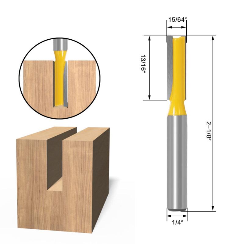 Набор из 6 шт., набор фрез 6 мм, 1/4 дюйма, хвостовик, прямая фреза, биты по дереву