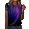 Летний топ с круглым вырезом и принтом в виде 3D-космического узора, модные повседневные женские футболки с короткими рукавами