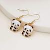 National Treasure Grade Red Panda Earrings Exquisite and Cute Metal Geometric Earrings Pendant Jewelry