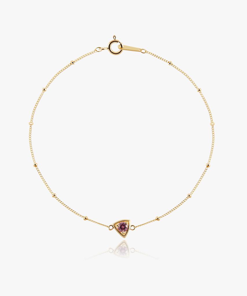 Helene Jewelry 14K Twinkle Rhodolite Curve Link Chain Gold Bracelet