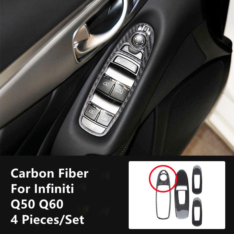 Углеродное волокно, модификация салона автомобиля, накладка, полоски, декоративные наклейки для Infiniti Q50 Q60, внутренний Стайлинг автомобиля