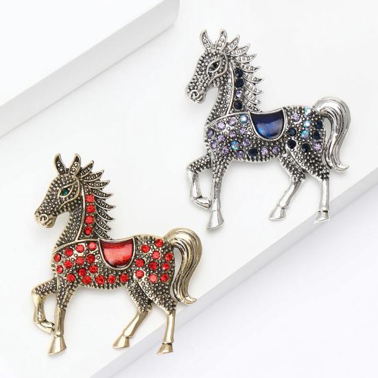 Rhinestone Horse Ornament Elegant Christmas Tree Decoration with Keychain 2D Acrylic Hanging Decor Equestrian Gift for Horse Lovers