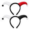 Crazy Clown Cocked Horn Headband with Pompom Jester Costume Accessory for Carnivals Cosplay Party