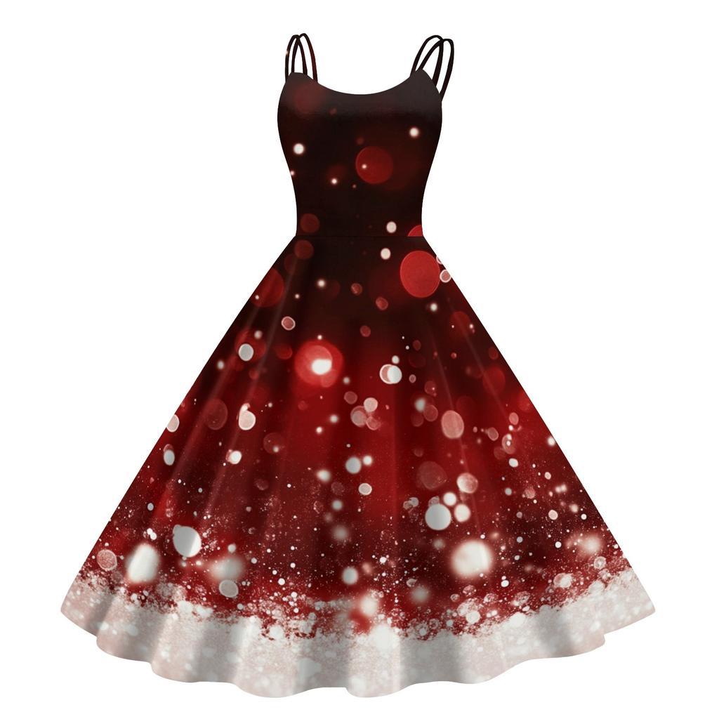 Женское рождественское платье со снежинками и сексуальным облегающим принтом с открытыми плечами в стиле панк-ретро
