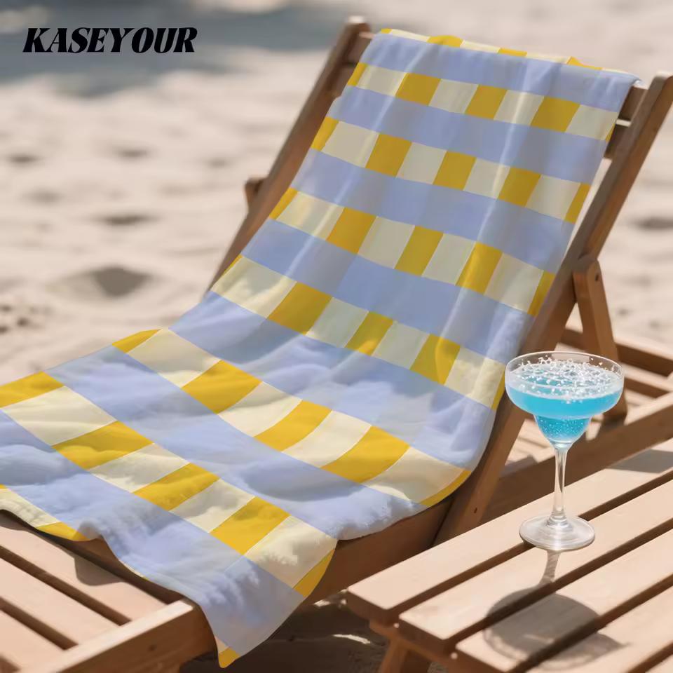 Watercolor Ribbons Oversized Microfiber Beach Towel Sand Proof Quick Dry, Absorbent for Swimming Pool Travel Camping